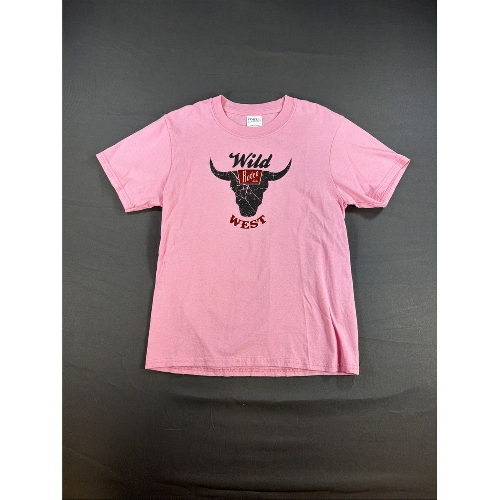 Wild West Rodeo Pink T Shirt Youth  Medium